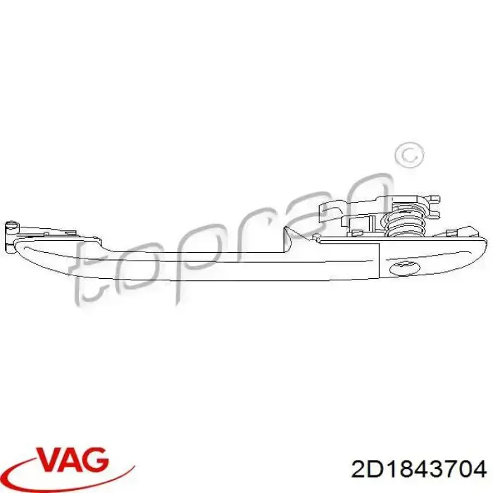 Ручка двері бічної/зсувної зовнішня VAG 2D1843704 ціна, від 11.25 USD
