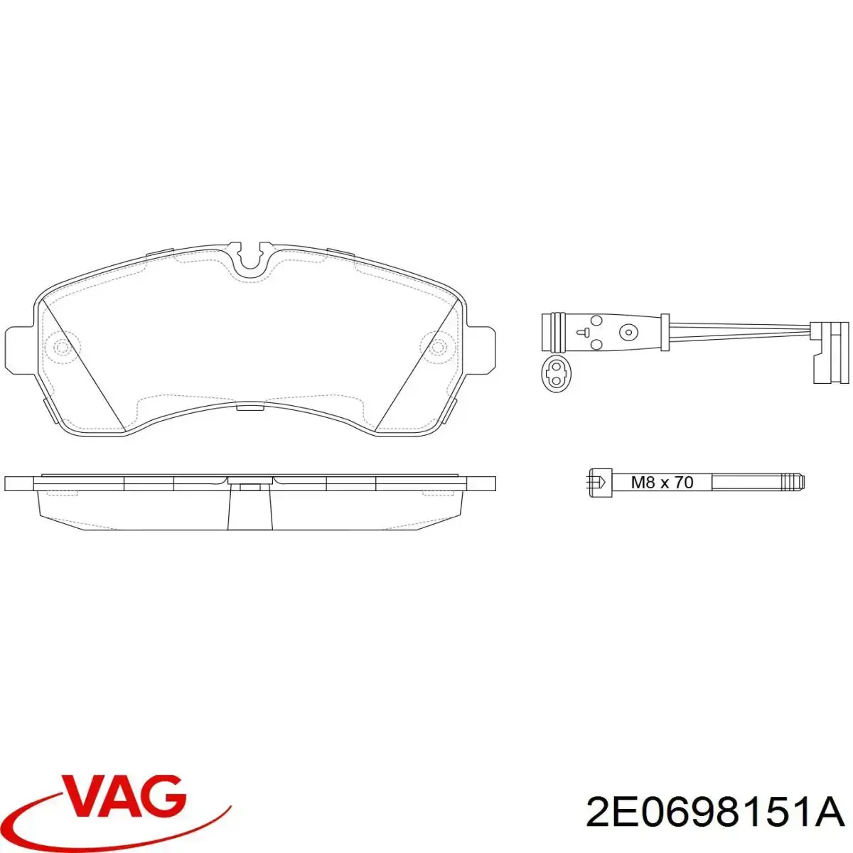 Гальмівні колодки VAG 2E0698151A ціна, від 32.47 USD