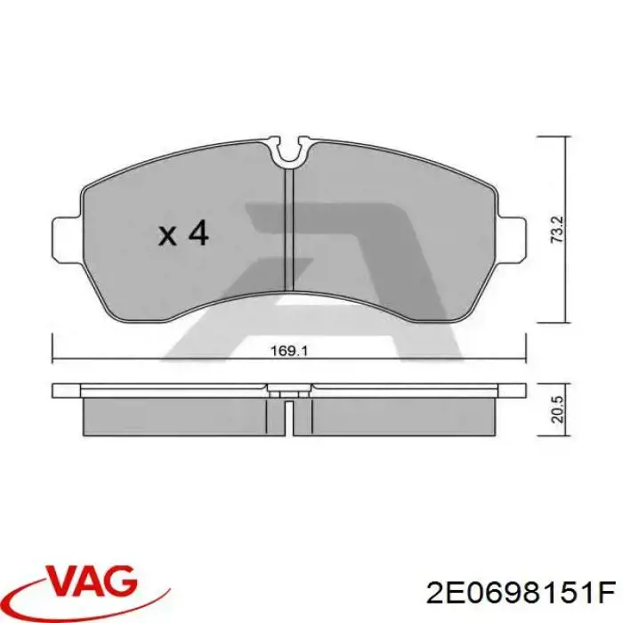 Тормозні колодки VAG 2E0698151F