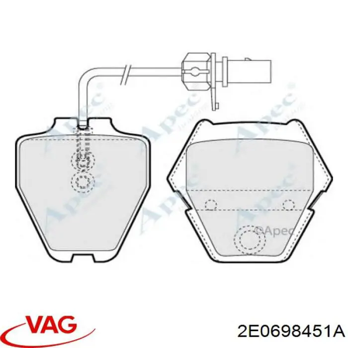 Задні гальмівні колодки VAG 2E0698451A ціна, від 26.11 USD