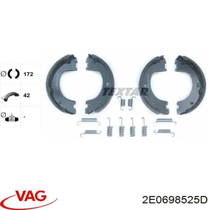 Колодки ручника / стоянкового гальма VAG 2E0698525D ціна, від 26.93 USD