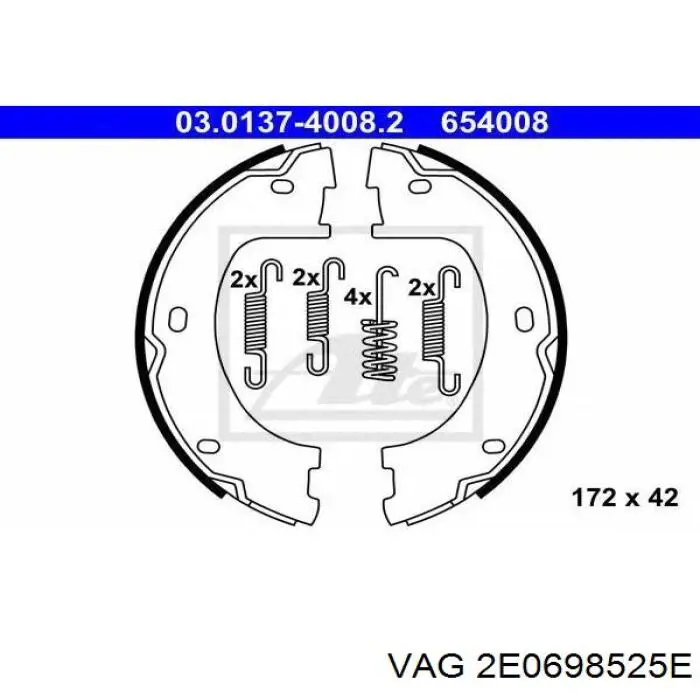 Колодки ручника / стоянкового гальма VAG 2E0698525E ціна, від 31.79 USD