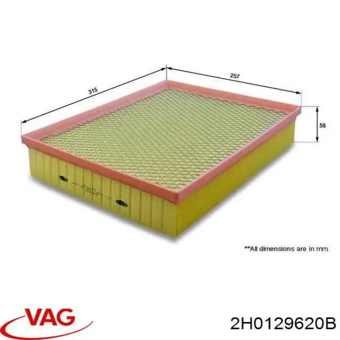Елемент повітряного фільтра VAG 2H0129620B ціна, від 8.44 USD