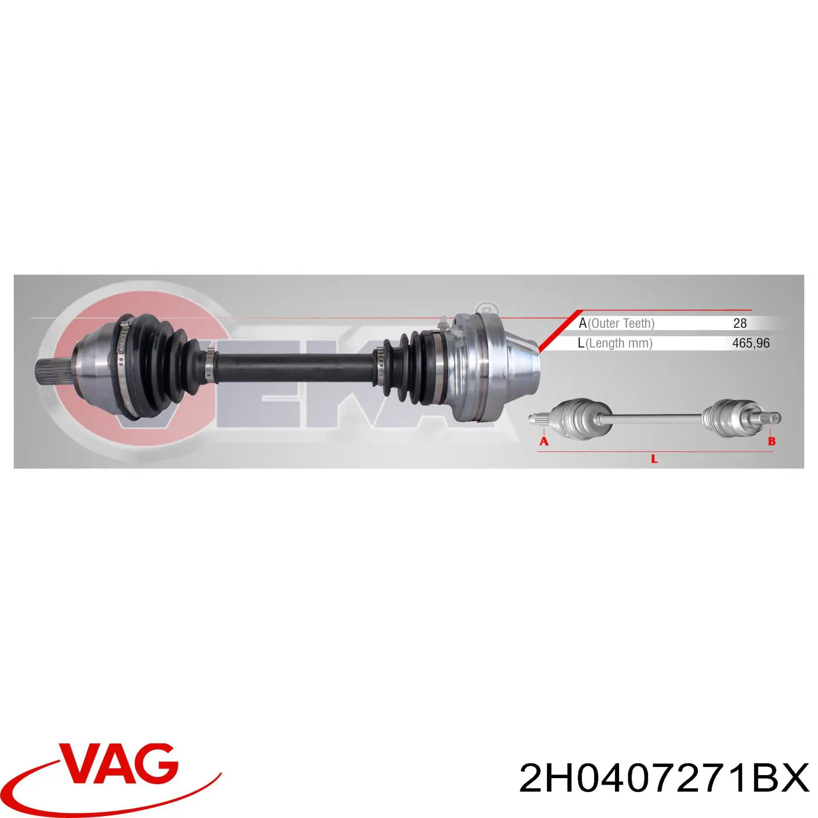 Купити 2H0407271BX VAG Вісь передня в зборі