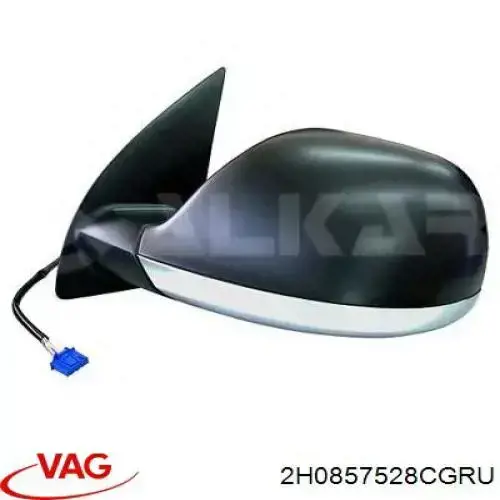 Купити 2H0857528CGRU VAG Накладка/кришка дзеркала заднього виду, права