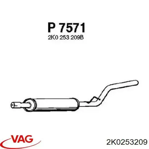Глушник VAG 2K0253209 ціна, від 30.37 USD