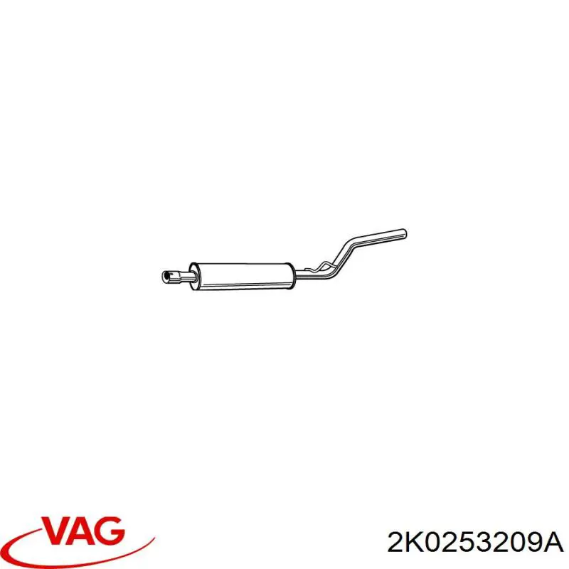 Глушник, передня частина 2K0253209A VAG