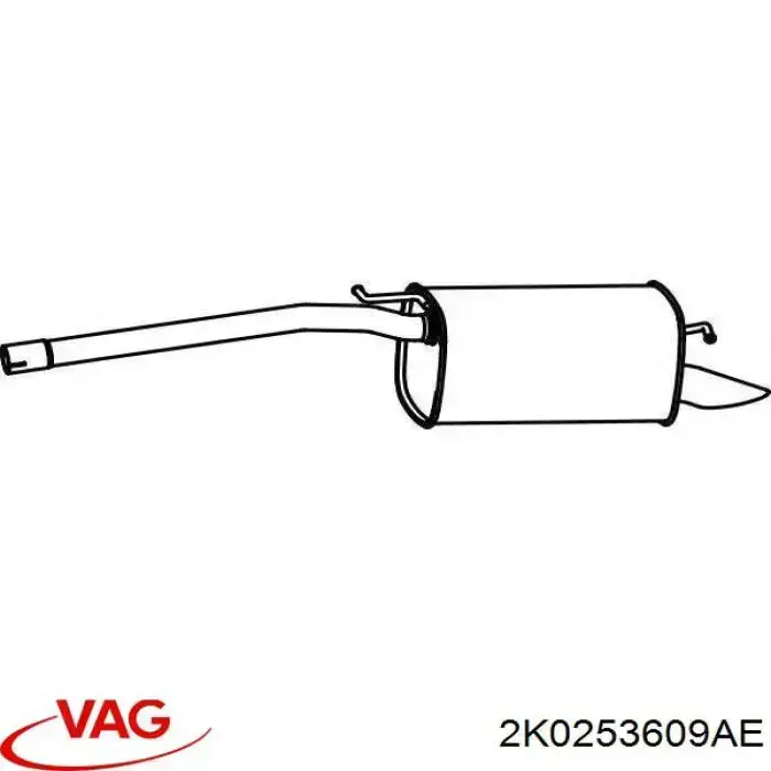 Вихлопна труба VAG 2K0253609AE ціна, від 383.48 USD