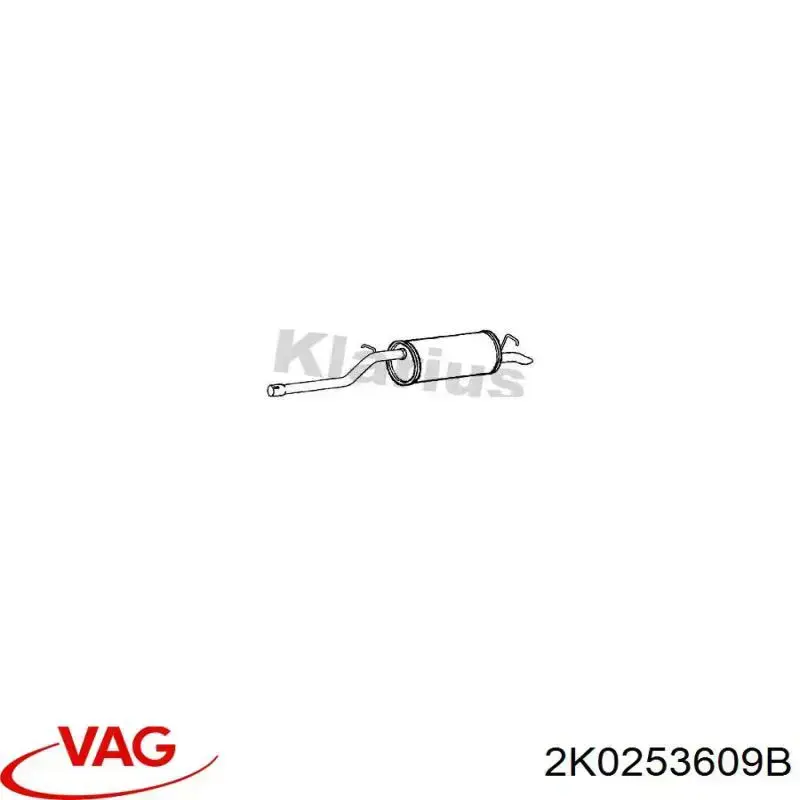 Глушник, задня частина 2K0253609B VAG