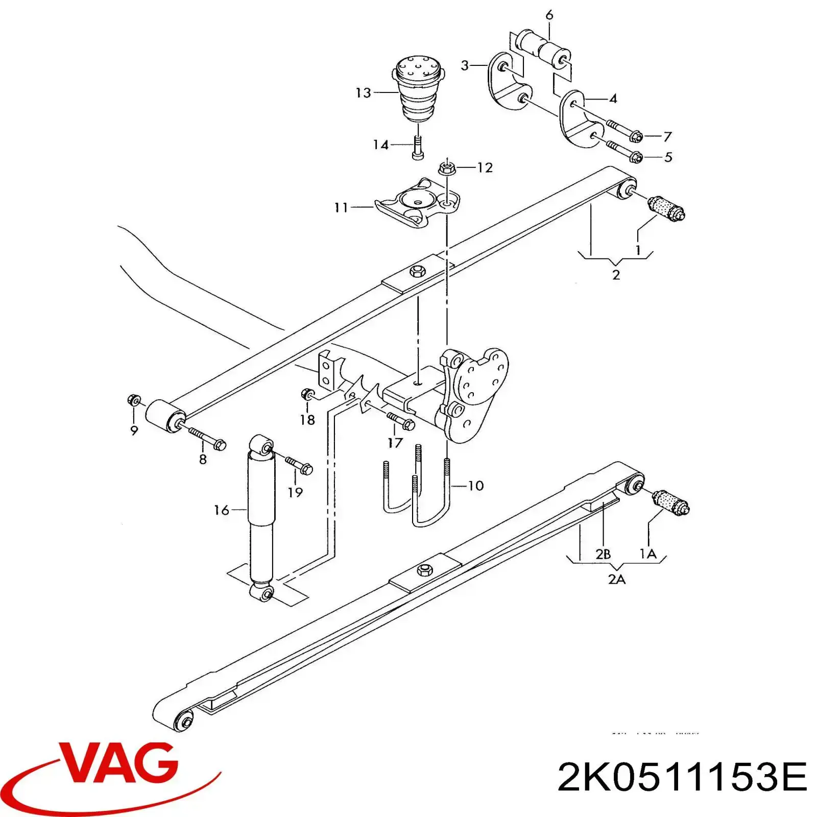 Відбійник задньої ресори VAG 2K0511153E ціна, від 11.70 USD