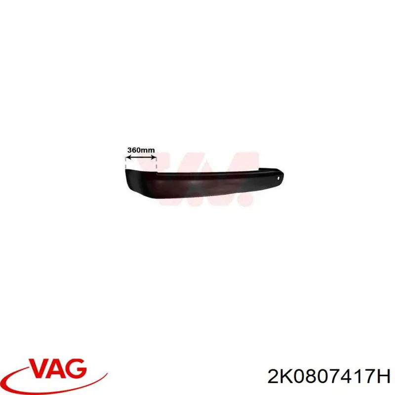 Кожух бампера заднього VAG 2K0807417H ціна, від 125.73 USD