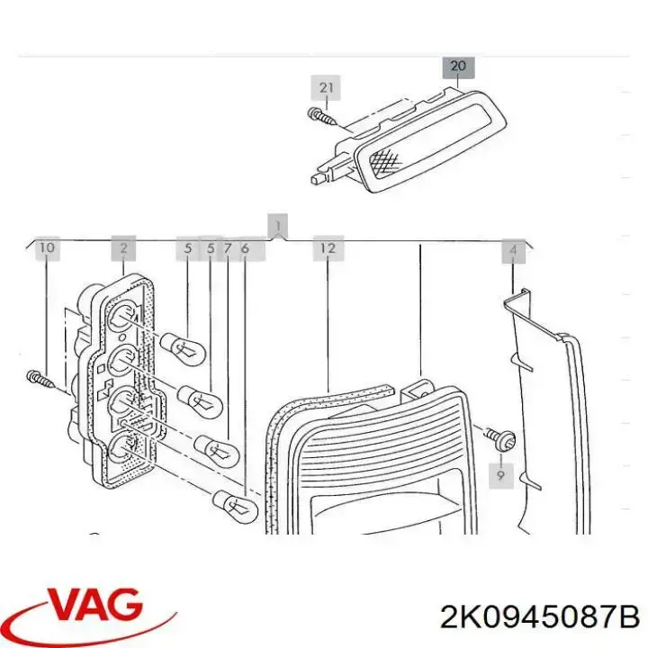Стоп-сигнал VAG 2K0945087B ціна, від 16.60 USD