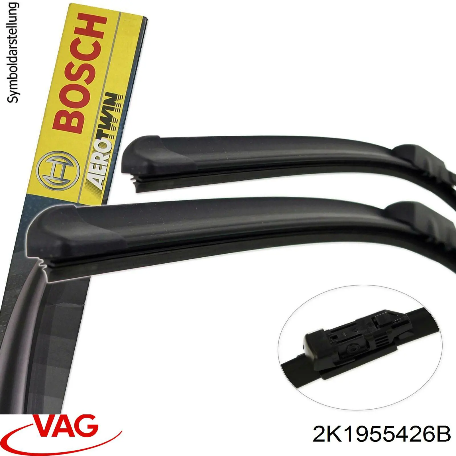 Щітка склоочисника лобового скла, пасажирська VAG 2K1955426B