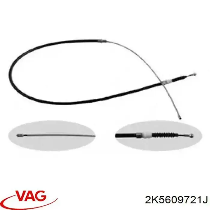 Трос ручного гальма задній, правий/лівий VAG 2K5609721J ціна, від 14.40 USD