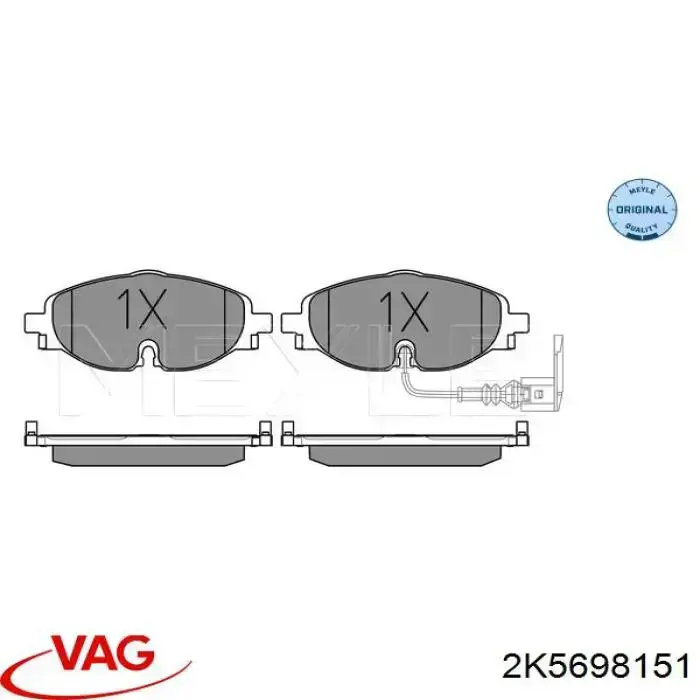 Гальмівні колодки VAG 2K5698151 ціна, від 47.17 USD