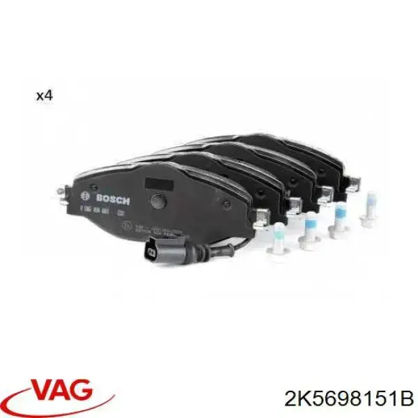 Гальмівні колодки VAG 2K5698151B ціна, від 49.65 USD