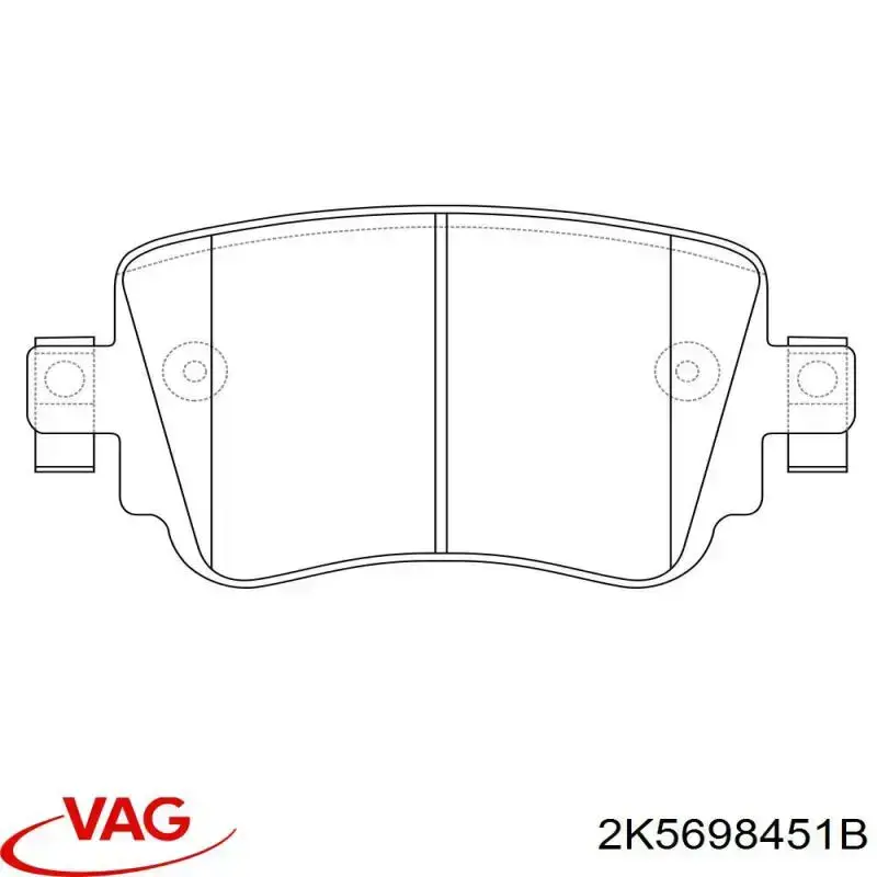 Задні гальмівні колодки VAG 2K5698451B ціна, від 33.57 USD