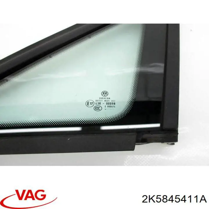 Скло-кватирка двері, передній, лівій VAG 2K5845411A ціна, від 44.33 USD