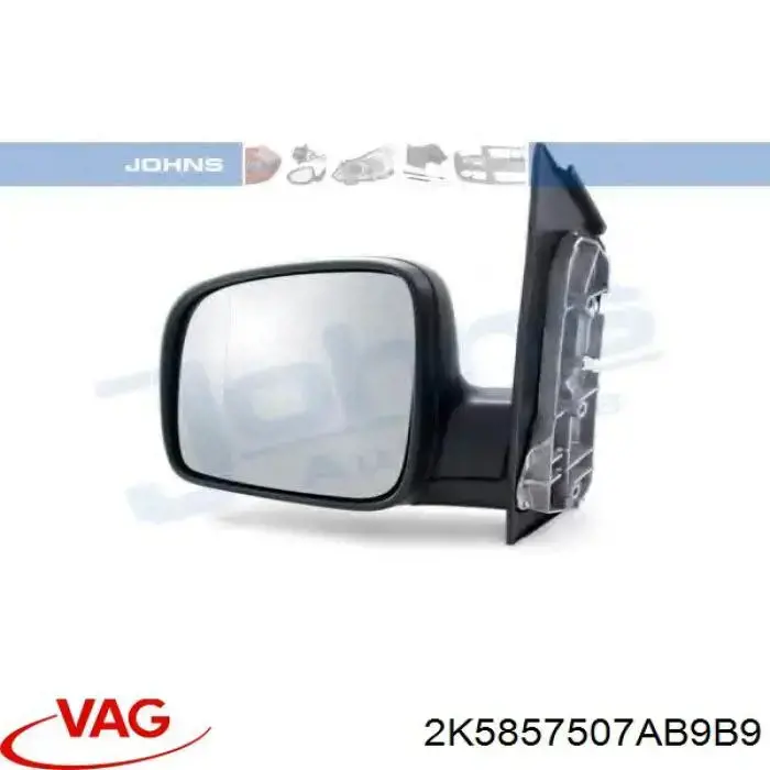 Ліве бічне дзеркало VAG 2K5857507AB9B9 ціна, від 47.42 USD