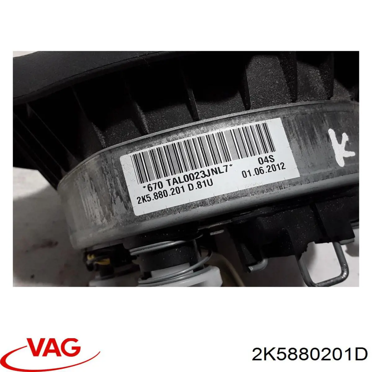 2K5880201D81U VAG подушка безпеки, водійська, airbag