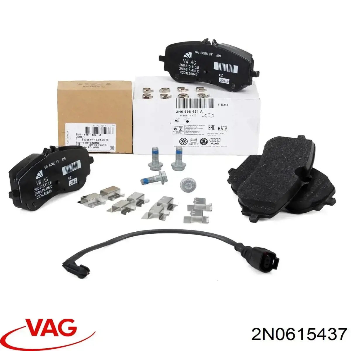 2N0615437 VAG Датчик зносу гальмівних колодок, передній