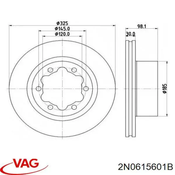 Купити 2N0615601B VAG Ротор гальмівний