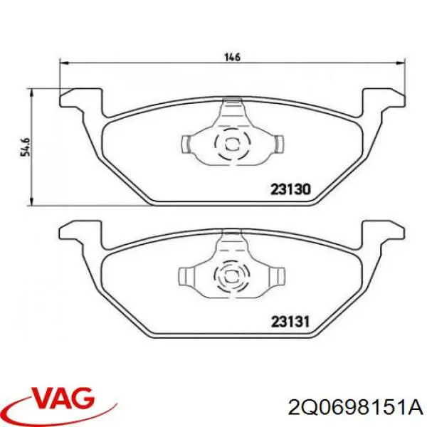 Тормозні колодки VAG 2Q0698151A