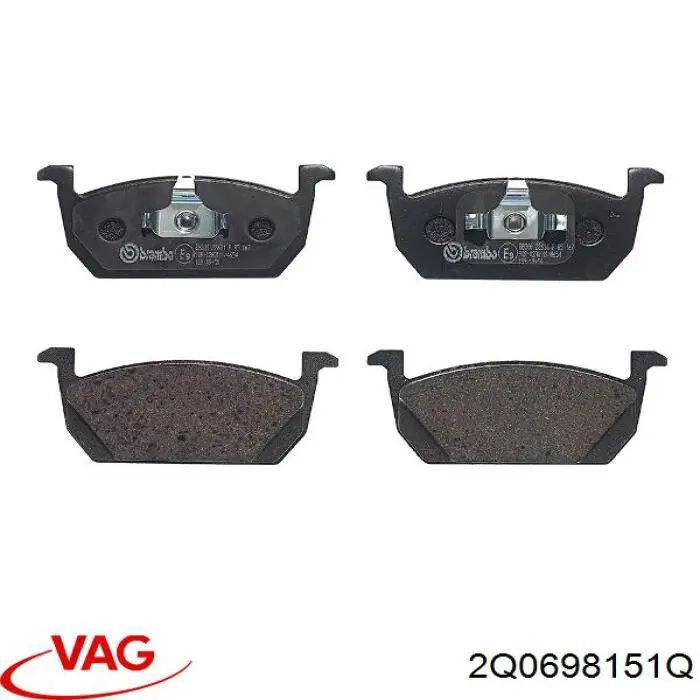 Купити 2Q0698151Q VAG Колодки гальмівні передні, дискові