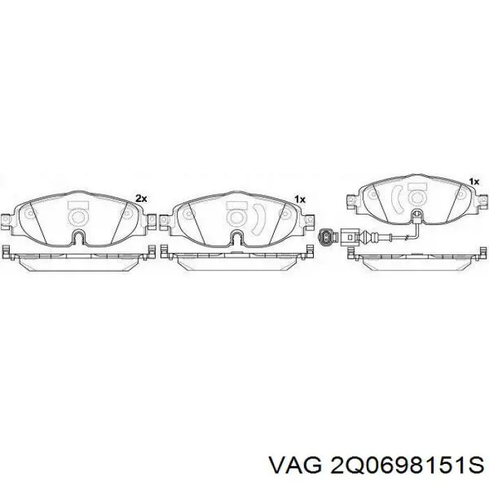 Купити 2Q0698151S VAG Колодки гальмівні передні, дискові