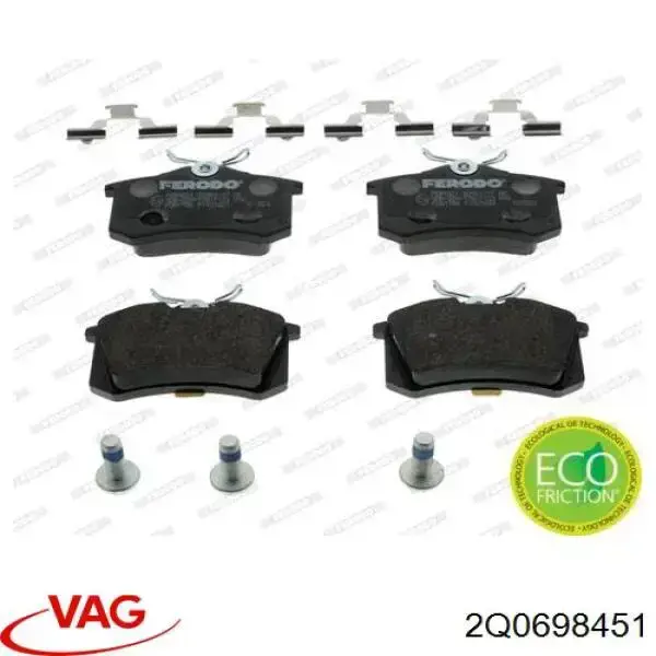Задні гальмівні колодки VAG 2Q0698451 ціна, від 14.50 USD
