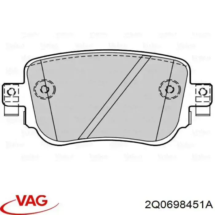 Задні гальмівні колодки VAG 2Q0698451A ціна, від 35.16 USD