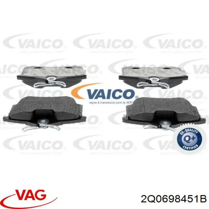 Задні гальмівні колодки VAG 2Q0698451B ціна, від 14.57 USD