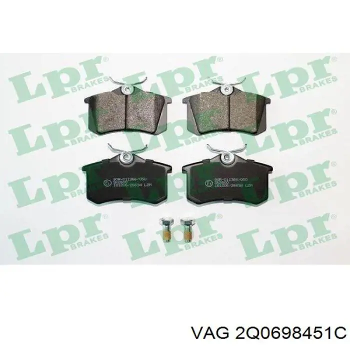 2Q0698451C VAG Колодки гальмівні задні, дискові