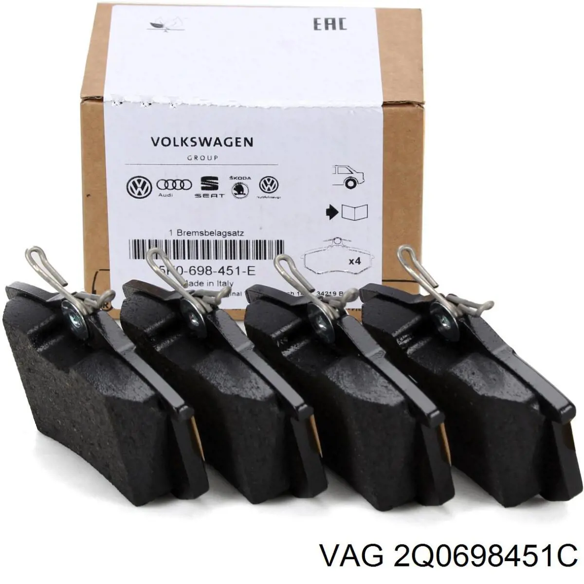 Задні гальмівні колодки VAG 2Q0698451C ціна, від 7.76 USD