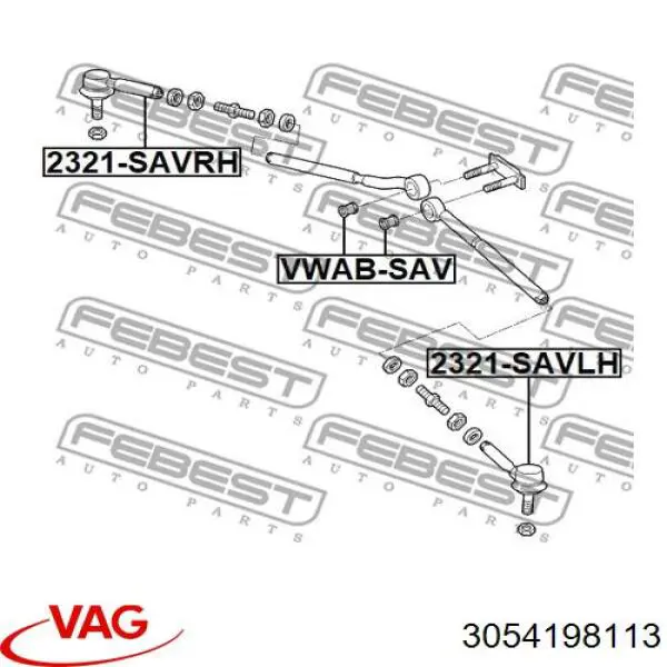 Купити 3054198113 VAG Рульовий наконечник
