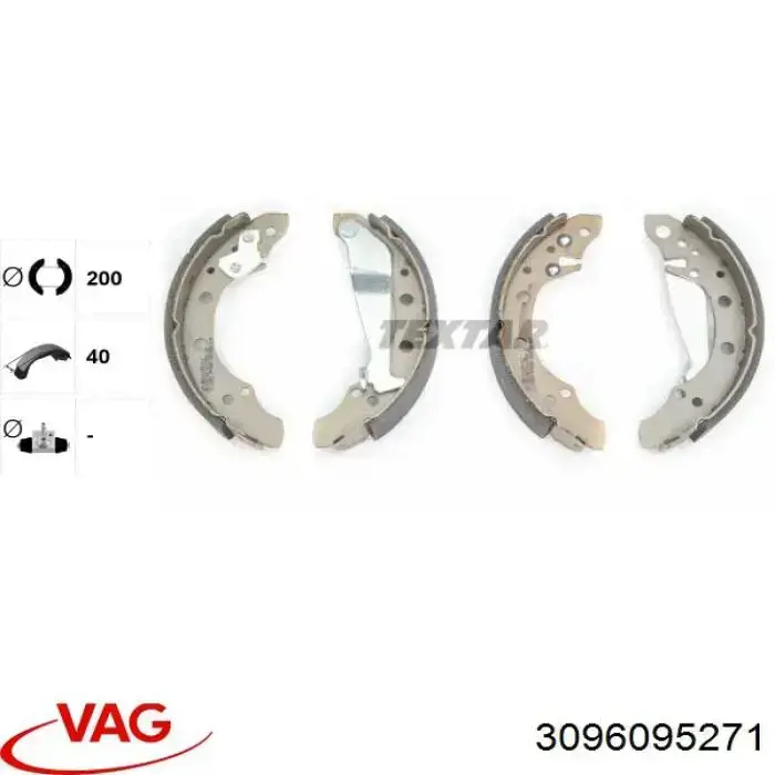 Купити 3096095271 VAG Колодки гальмові задні, барабанні