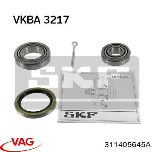 Купити 311405645A VAG Підшипник маточини задньої, зовнішній