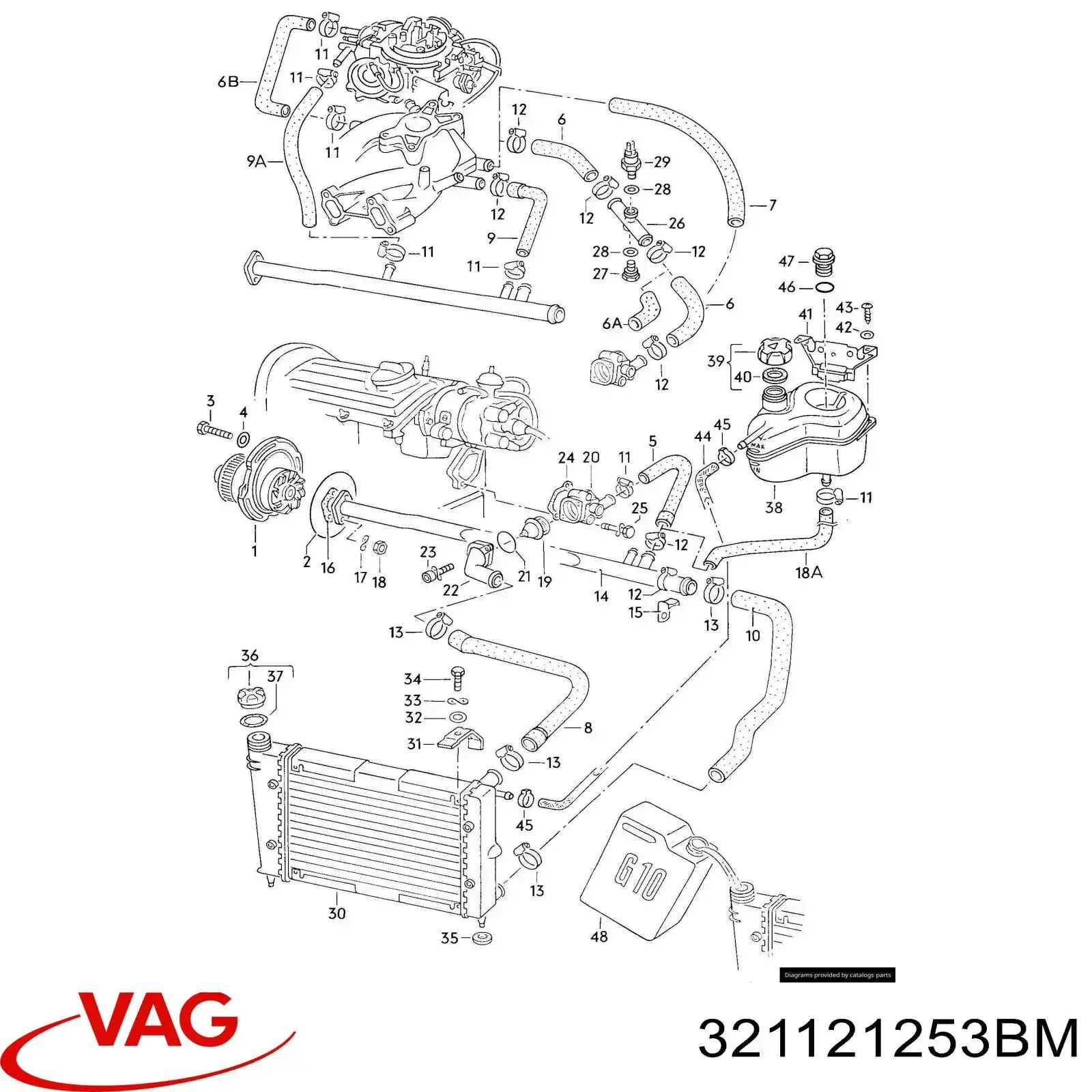 Радіатор охолодження VAG 321121253BM