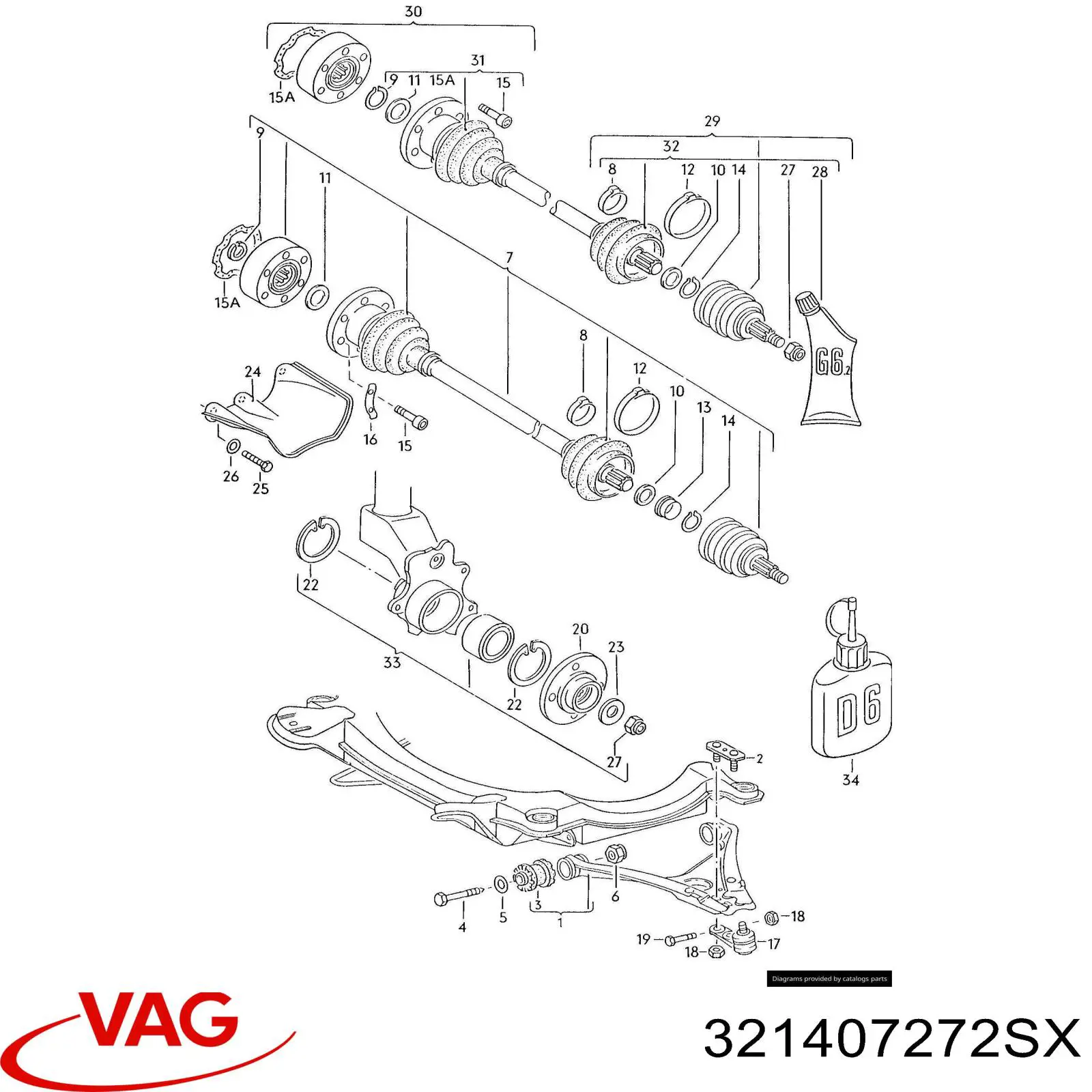 321407272SX VAG Привід передній правий