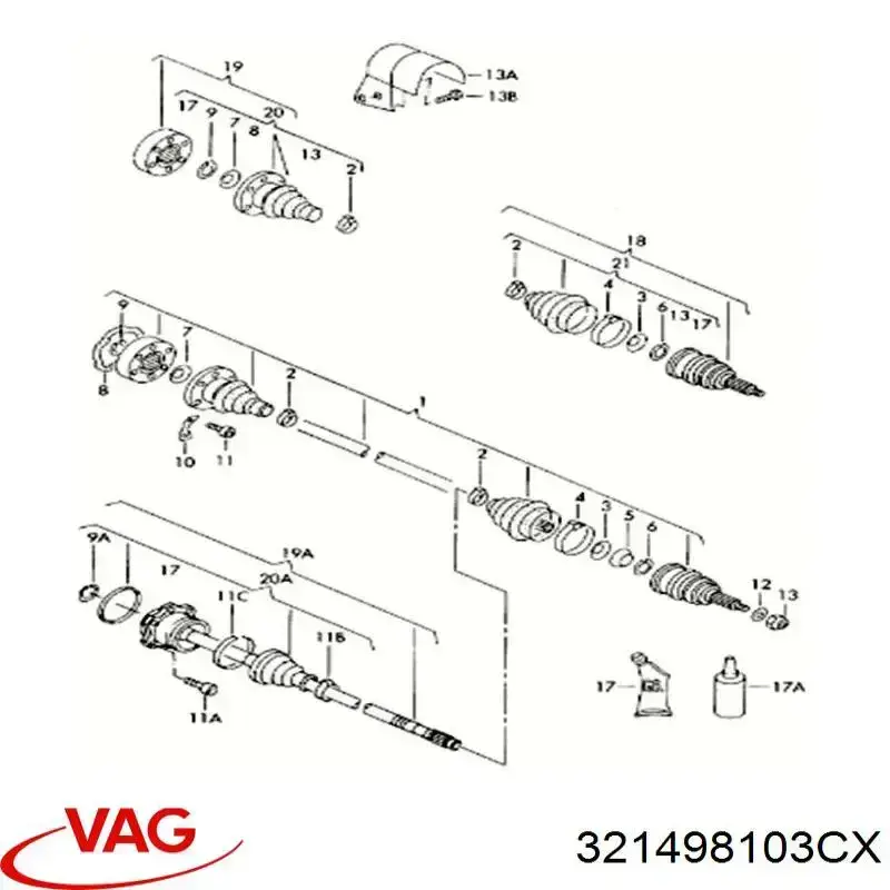 ШРКШ внутрішній, передній, правий VAG 321498103CX ціна, від 29.65 USD