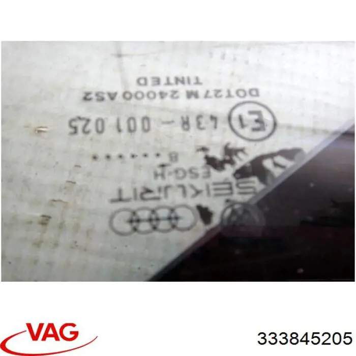 Скло заднє ліве VAG 333845205