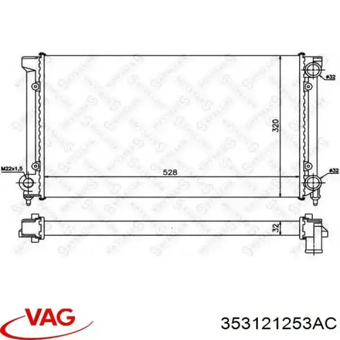 Радіатор охолодження VAG 353121253AC
