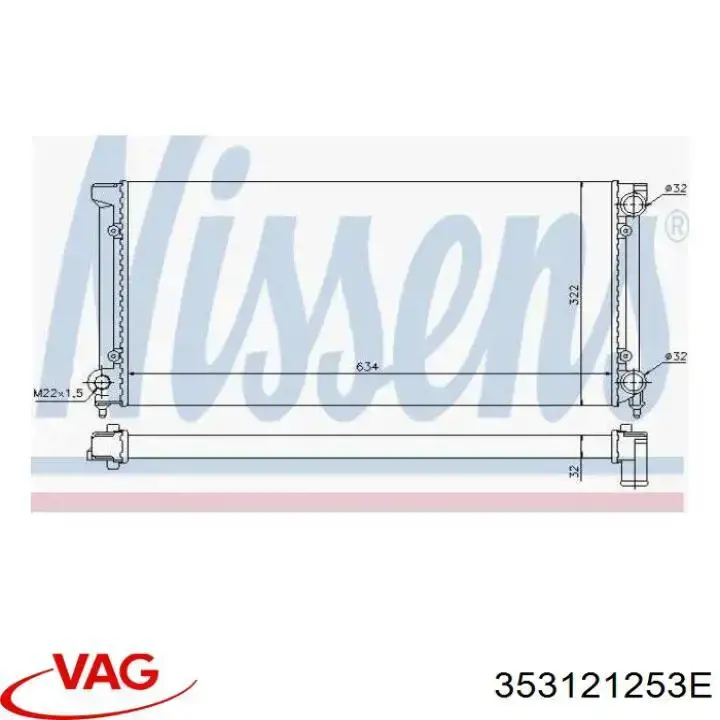 Радіатор основний VAG 353121253E ціна, від 38.69 USD