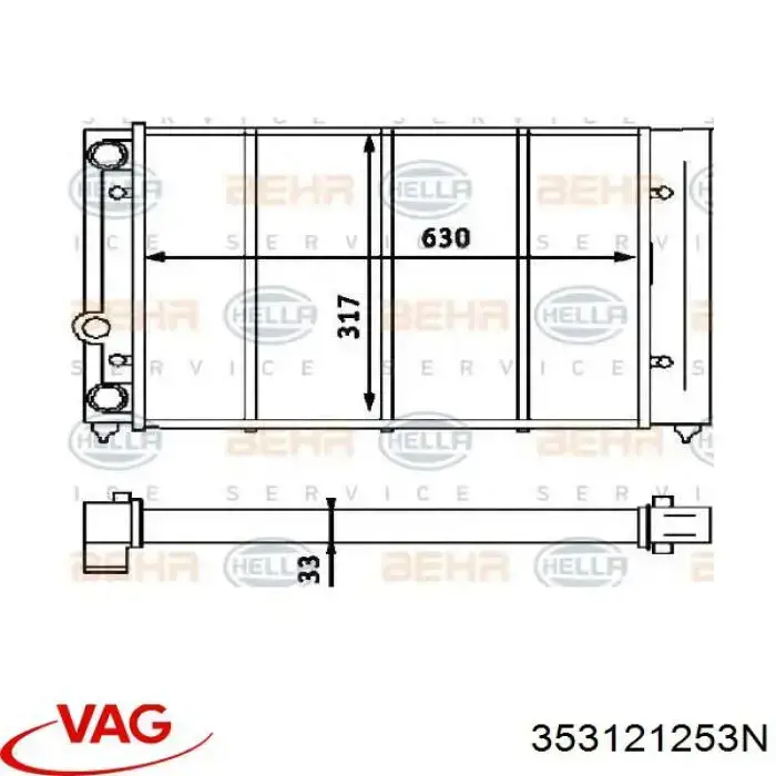 Купити 353121253N VAG Радіатор двигуна