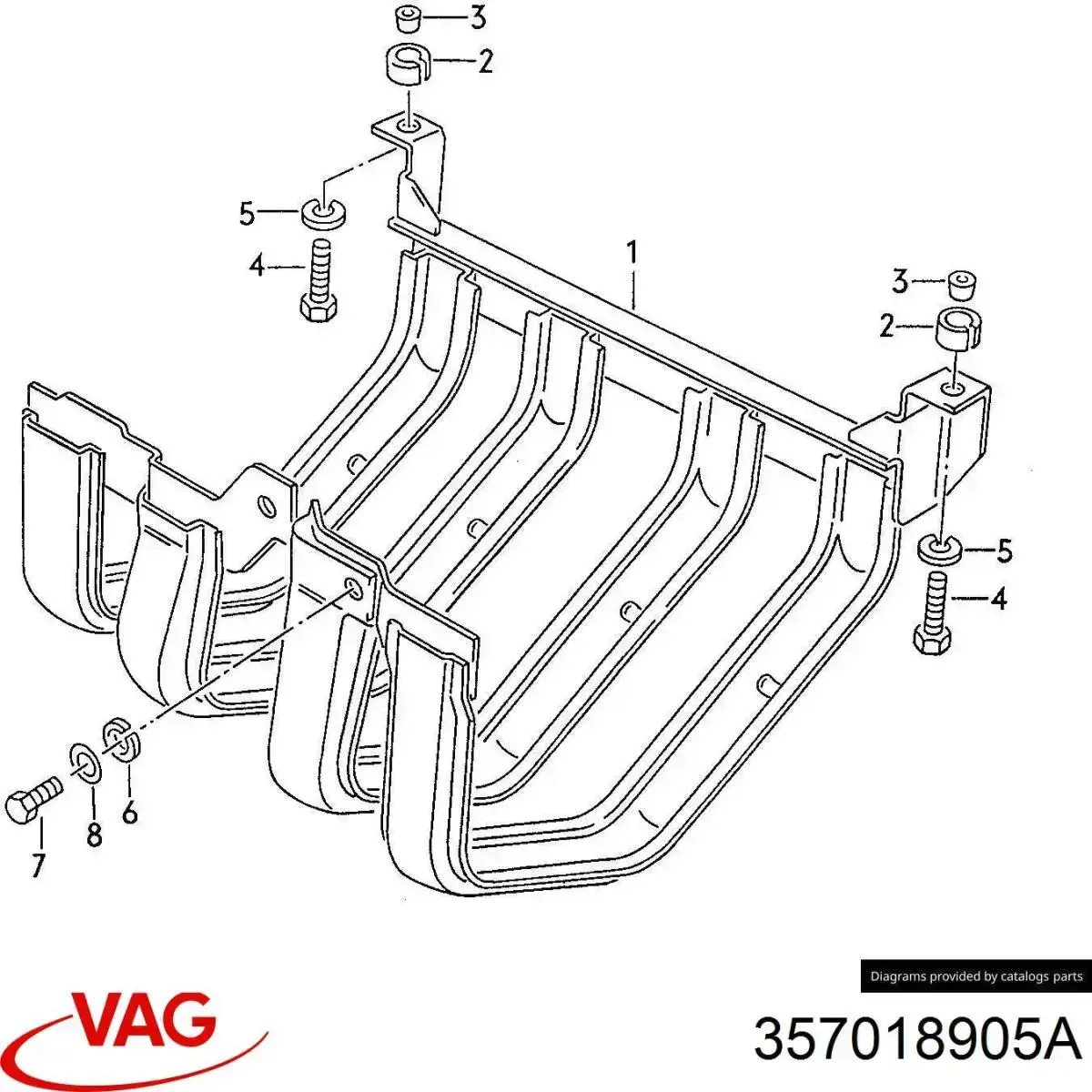 Захист моторного відсіку VAG 357018905A ціна, від 608.13 USD