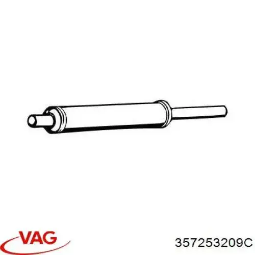 Купити 357253209C VAG Глушник, передня частина