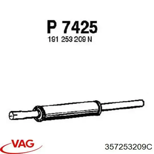 Глушник, передня частина VAG 357253209C ціна, від 29.00 USD