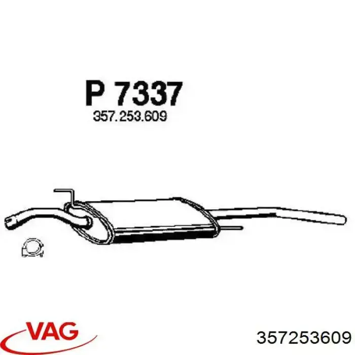 357253609 VAG Глушник, задня частина