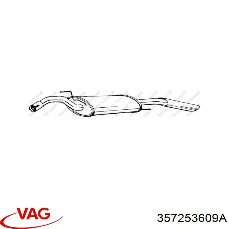 Вихлопна труба VAG 357253609A ціна, від 56.20 USD