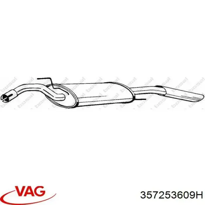 Вихлопна труба VAG 357253609H ціна, від 58.24 USD